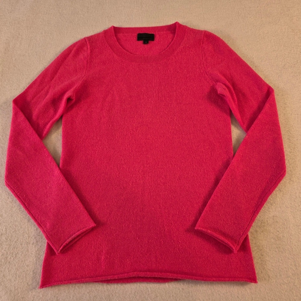 J.Crew Collection Italian Cashmere Sweater Hot Pink Crewneck XS RN77388
